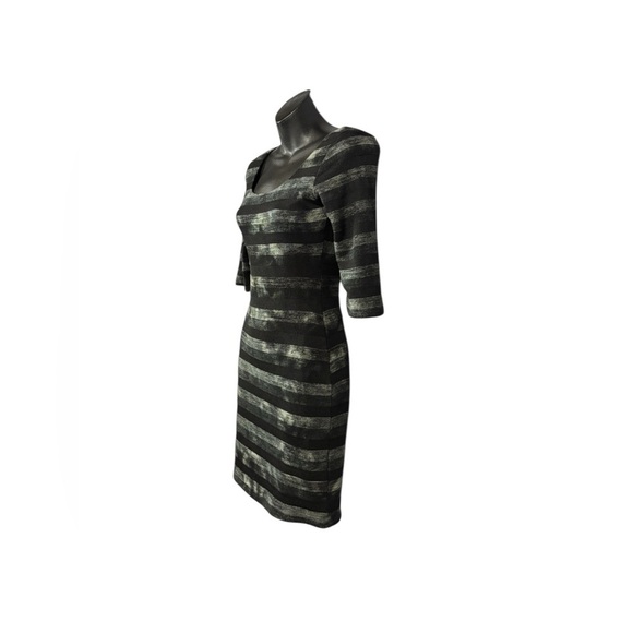 Le Château, Striped Knee-Length Dress, XXS, Black, Gray - Picture 5 of 9